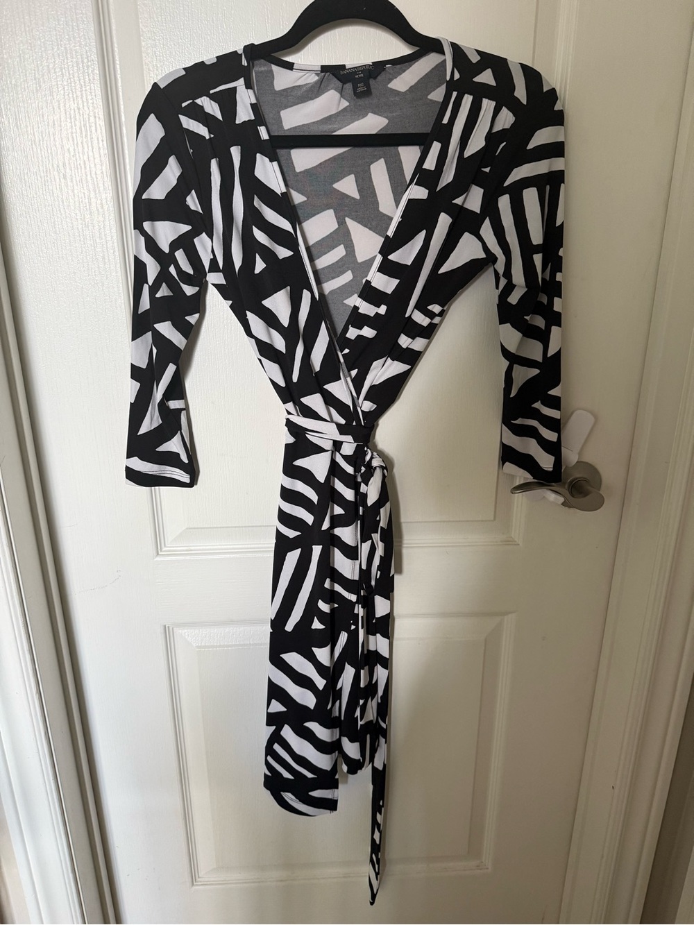 Banana Republic Black and White Wrap Dress